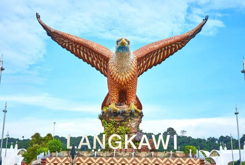 Langkawi beach with clear turquoise water